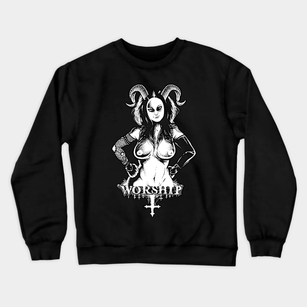 Worship Succubus Crewneck Sweatshirt by wildsidecomix